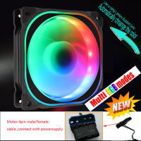 NEW multi modes RGB Case circle Cooling fan fan automatically switch support sync 120mm 12cm With RGB LED Ring For pc Cooler