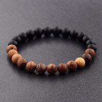 8mm New Natural Wood Beads celets Men Black Ethinc Meditation celet