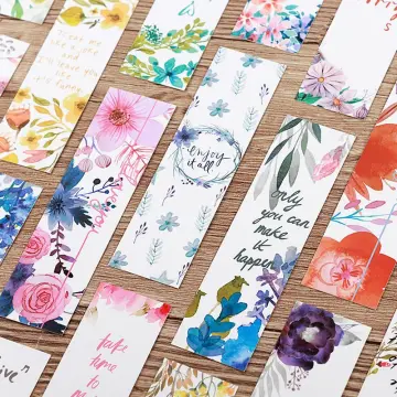 (C)30Pcs Bookmark Transparent Dried Flower Bookmarks Homemade Beautiful  Flower