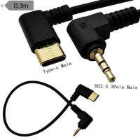 3.1 Usb เป็น3.5Mm/2.5Mm 0.3M แจ็ค Aux 90องศา Type-C สาย Usb ทำมุมเสียง