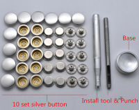 10set ss Snap Fastener 501 With Press Button Stud Tool set for overcoat Leathercraft press button stud button