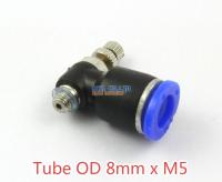 LLJLJ-10 Pieces Tube Od 8mm X M5 Air Flow Control Valve Pneumatic Connector Push In To Connect Fitting