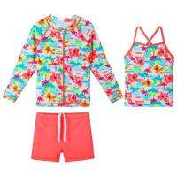 ☈ BAOHULU 2021 Summer 2 Piece Girls Flowers 3-10Years Swimsuit Long Sleeve UPF 50 UV Protection Sunblock Beachwear