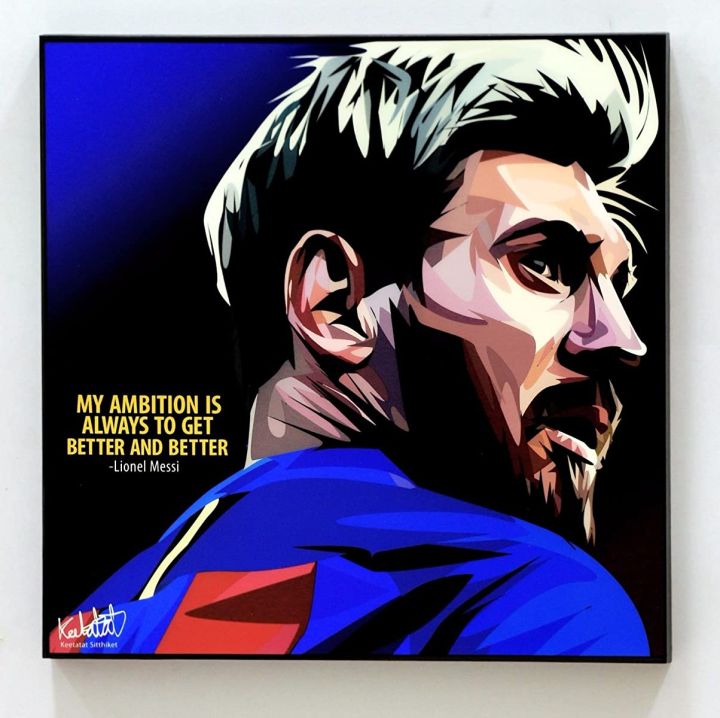 Lionel Messi Football Soccer Poster Pop Art Canvas Quotes Wall Decals  Framed | Lazada