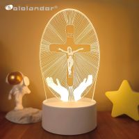 Crucifixion of Jesus Creative NightLights Novelty Illusion Night Lamp 3D Illusion Lamp For Home Decorative Lights Dropshipping Night Lights