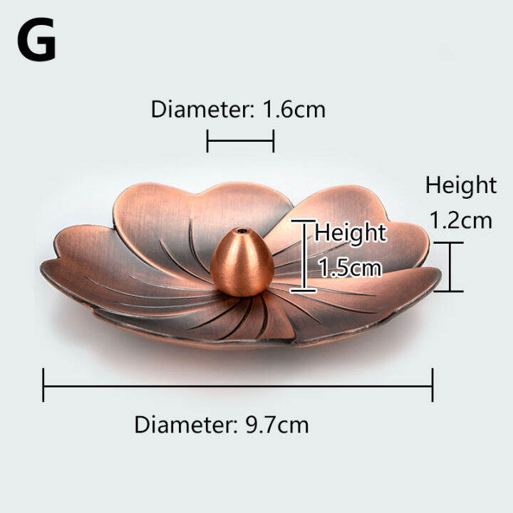 p5u7-1ชิ้นของตกแต่งบ้านดอกบัวแท่งไม้ที่จับจานแบบย้อนยุคธูปสายธูปโลหะผสมทองแดงเครื่องดักเถ้า