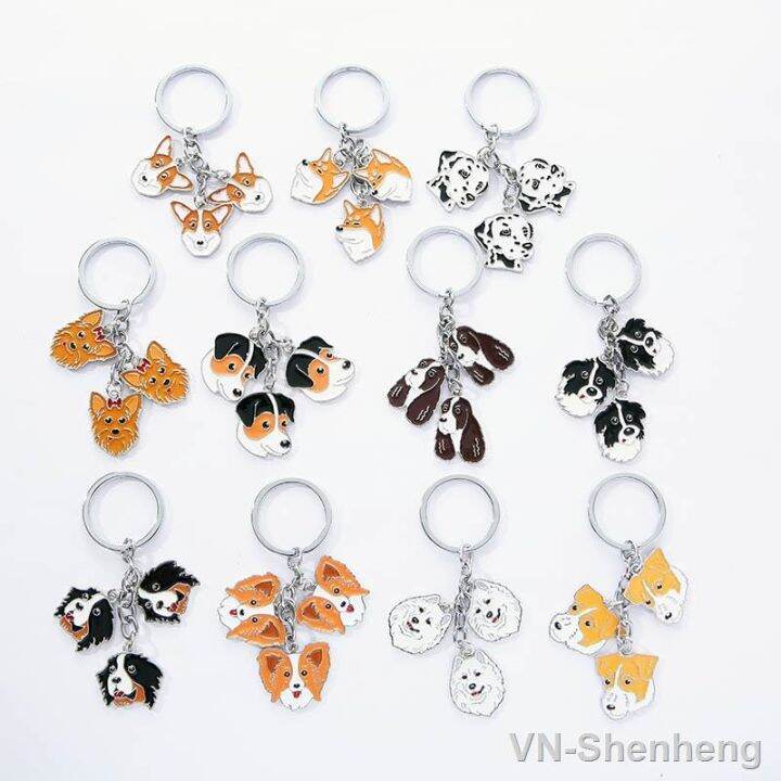 hot】✑™ New Pet Dog Keychain Pendant Bag Car Keyrings Cute Animal ...