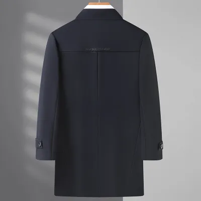 [COD] and Mens Windbreaker Jacket plus Size Mid-Long Lapel Single-breasted Guy Loose Coat