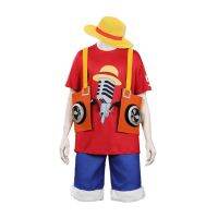 Anime Film Red 2022 Monkey D. Luffy Cosplay Costume Outfits Halloween Carnival Suit