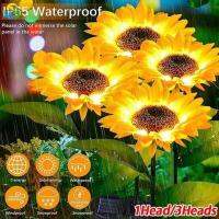 IP65 Waterproof Solar Flowers Pathway Light Solar Sunflowers Outside Garden Lawn Light for Patio Yard Wedding Holiday Decoration