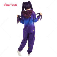 Women Mona Pattern Homewear Onesie Pajama Adult Kigurumi Hooded Loungewear Costume Outfits