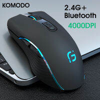 2 in 1เมาส์คอมพิวเตอร์ Bluetooth 4.0 2.4GHZ Wireless DUAL MODE 2400dpi เมาส์ออปติคอลแบบพกพาตามหลักสรีรศาสตร์สำหรับ PC แล็ปท็อป