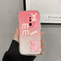 เคส LIFEBELLE สำหรับ OPPO F11 F11 Pro เคสแฟชั่น3D ลายหมีโทนสีอ่อนสาวน่ารักเคสคู่ซิลิโคนกันกระแทกฝาครอบด้านหลังสไตล์ Ins