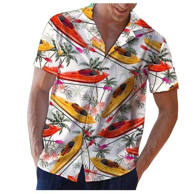 เสื้อเสื้อเชิ้ตแขนสั้นเสื้อเชิ้ตฮาวายแฟชั่นชายหาด-aloha-ไซส์ใหญ่ลำลองสำหรับผู้ชาย