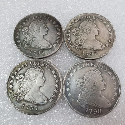 4 ปี 1795, 1796, 1797, 1798 40 มม. หน้าอกเหรียญที่ระลึก American Silver Dollar คริสต์มาสของขวัญ-kdddd
