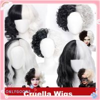 Only วิกผมคอสเพลย์ Cruella De Vil Kuila สีดํา และสีขาว แฟชั่นสําหรับผู้หญิง