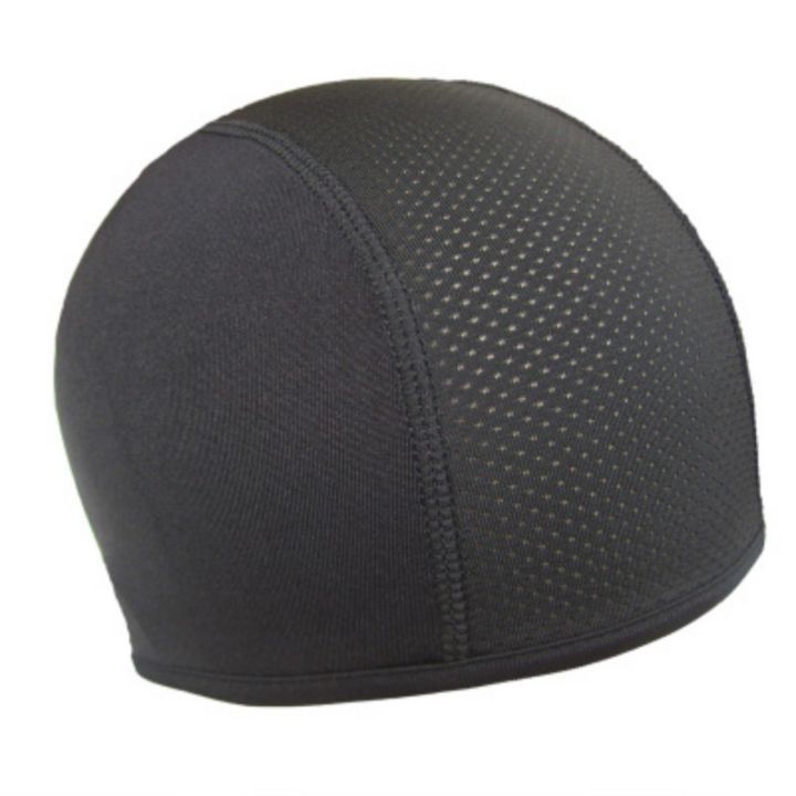 หมวกบีนนี่ทรงโดม-หมวกซับในหมวกทำความเย็นดูดความชื้นหมวกกันลมขี่จักรยานสีดำจำนวน1ชิ้น