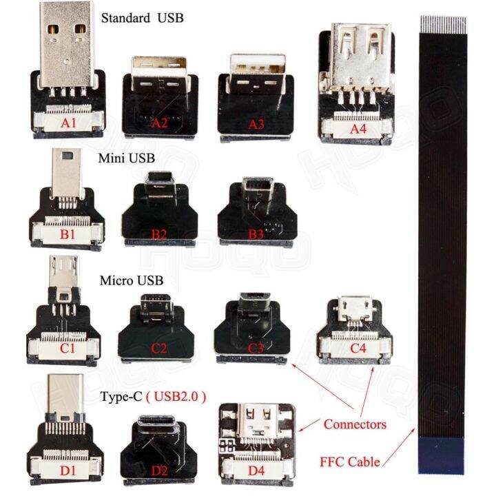 FFC TypeC Mini/Micro USB Ribbon Cable 90 FPV Slim Thin Flat Soft