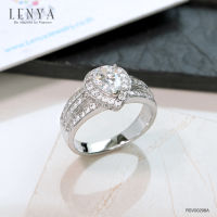 Lenya Jewelry แหวนเพชร DiamondLike ดีไซน์รูปหยดน้ำ เติมความหวานได้อย่างลงตัว บนตัวเรือนเงินแท้ชุบทองคำขาว