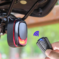 USB Rechargeable Bicycle Rear Warning Light Burglar Alarm Wireless Remote Control Bike Lamp Electric Bell Horn