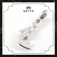 [SETTE] Dolphin Charm For Pendant/Bracelet Silver 925 Rhodium Plated CZ - BTS1907-96/W [เซตเต้] จี้ชาร์มรูปปลาโลมา ตัวเรือนเงิน 925 ชุบโรเดียม ประดับเพชร CZ