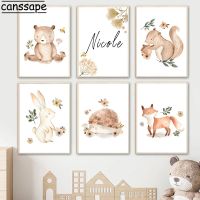 【hot】❂✹✢  Custom Name Canvas Painting Hamster Wall Poster Prints NordicPosters Pictures Baby Room