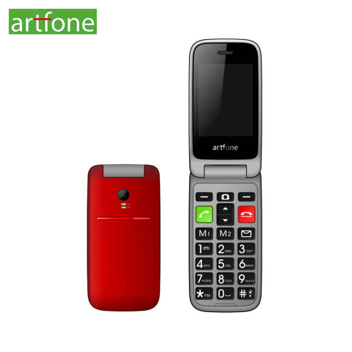 artfone-cf241a-red-2g-โทรศัพท์มือถือปุ่มใหญ่สำหรับผู้สูงอายุ-เมนูภาษาอังกฤษ