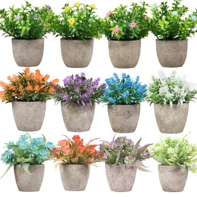 Mini Artificial flowers Plants Bonsai table decor Small Simulated Tree Pot Plants Fake Flowers Office Table Potted Ornament Home Spine Supporters