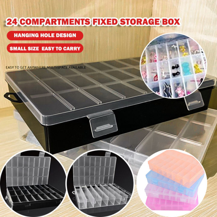 Transparent Plastic Storage Jewelry Box Compartment Adjustable