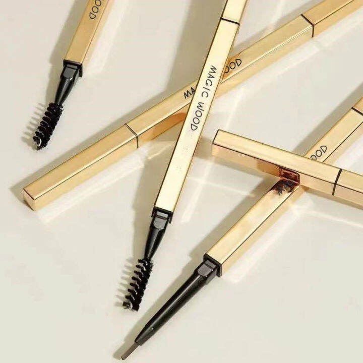 ดินสอเขียนคิ้วพร้อมแปรงกันน้ำกันเหงื่อติดทนที่เขียนคิ้ว-eyebrow-pencil-gold-set-1360