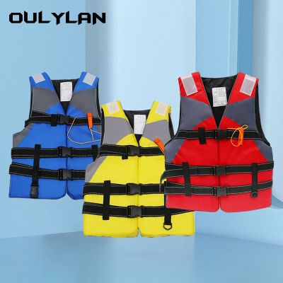 Oulylan Outdoor Adult Children Swimming Life Jacket Adjustable Buoyancy Survival Suit Polyester Children Life Vest With Whistle  Life Jackets