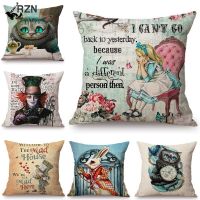 Alice In Wonderland Pillowcase Cute Rabbit Sofa Pillow Case Home Decor Soft Sofa Throw Pillows Cover 45x45 Cm Square Cover