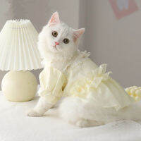 Little Flower Bubble Pet Skirt Cat Princess Dress Cute Summer Clothing For Cats Breathable Cool Gauze Cat Clothes