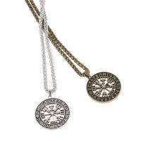 Fashion นอร์สไวกิ้งสัญลักษณ์นอร์สโจรสลัด Vegvisir เข็มทิศสร้อยคอจี้ Amulet ของขวัญ