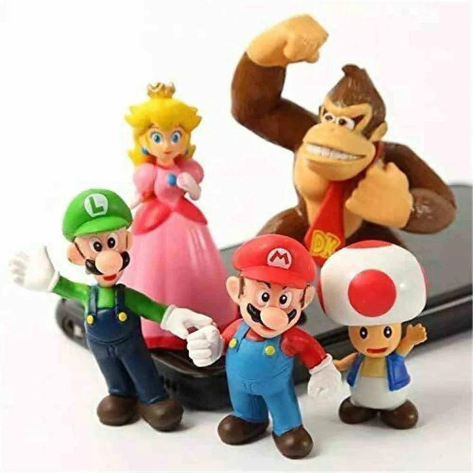  Hionwudo Mario Bros Action Figures 5 inch Yoshi Mario Luigi  Cake Toppers Cartoon Theme Collection Playset Toys Birthday Gifts for Boys  Kids 3pcs, Head and Hand rotated 360° : Toys & Games