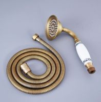 Antique Brass Ceramics Telephone Hand Held Shower Head amp; 1.5 m Hose Water Saving Handheld Sprayer Shower Set Nhh116