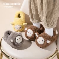 Winter Toddler Sheep Home Slippers Non slip Thick Plush Sole Child Warm House Shoes Boy Girl Indoor Cute Flat Pillow Slide