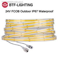 ✱ jfmkfmdm Fcob conduziu a luz de tira ip67 528 640 leds alta densidade flexível fob cob luzes led ra90 regulável ar livre à prova d24 água 24v