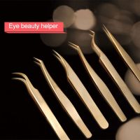 Stainless Steel Anti static Black Slanted Eyebrow Eyelash Tweezers