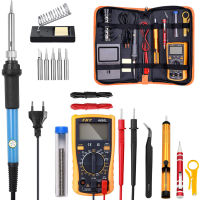 [Fast delivery]Electric Soldering Iron,24-in-1 Portable 220V 60W Electric Soldering Iron Kit Adjustable Temperature 200-450℃ with Multimeter Soldering Tool Set