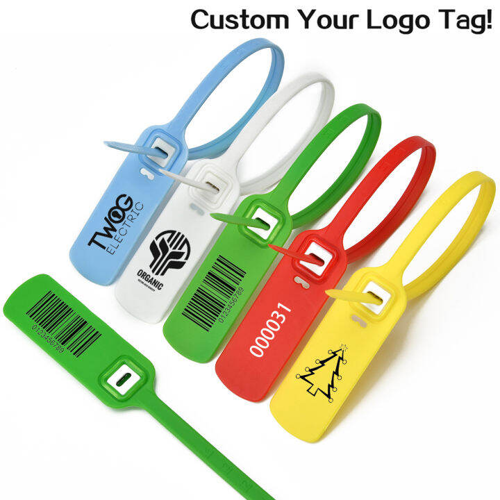 100pcs Disposable Security Seals Tamper Proof Plastic Tag Ties with