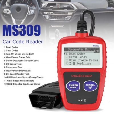 Universal MS309 OBD2 เครื่องสแกนอัตโนมัติ เครื่องอ่านรหัสรถยนต์ รองรับเครื่องยนต์ ตรวจสอบ Auto Car Diagnostic Tool Fault Code Scanner Reader Detector