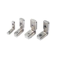 EU L Type right angle bracket T Slot Aluminum Profile Carbon Steel L-Shape Brackets 90 Degree Interior Corner Connector Silver