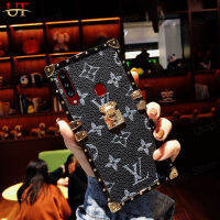 เคสโทรศัพท์สี่เหลี่ยมกันกระแทกทำจากซิลิโคนเนื้อนิ่ม A20S เคสสำหรับ Galaxy PU ของผู้หญิงดูหรูหรารูปทรงดอกไม้ย้อนยุค