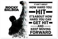ศิลปะบนผนังร็อคกี้อาร์ตคำคมสร้างแรงบันดาลใจวินเทจ Rocky Balboa โปสเตอร์ศิลปะให้ก้าวไปข้างหน้าตำนานภาพยนตร์ซิลเวสเตอร์สตัลโลนแฟนๆของขวัญ