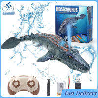 Lechilli ไดโนเสาร์แบบใช้รีโมตควบคุมสำหรับเด็ก Mosasaurus ของเล่นดำน้ำ Rc เรือพร้อมสเปรย์เบาสำหรับสระว่ายน้ำทะเลสาบห้องน้ำอ่างอาบน้ำของเล่นป้องกันมหาสมุทร