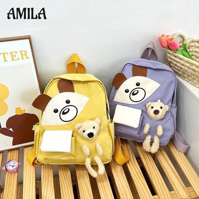 AMILA กระเป๋าเป้สะพายหลังการ์ตูนหมีเด็กกระเป๋าเป้สะพายหลังน่ารักกระเป๋านักเรียนเด็กอนุบาลญี่ปุ่น