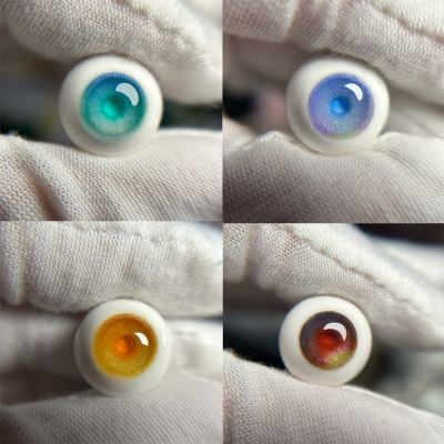 ตุ๊กตาดวงตาที่มีสีสันเรซิ่น10/12/14/16มม. อุปกรณ์เสริมตุ๊กตา DIY ลูกตาสำหรับ1/3 1/4 1/6 OB11ปูนปลาสเตอร์ตุ๊กตา BJD