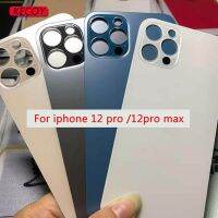 【✴COD✴】 SRFG SHOP 1ชิ้นหลังกระจกที่เปลี่ยนฝาครอบคุณภาพสูงสำหรับ Iphone 12 Pro 12pro Max ชิ้นส่วนประตูหลังรูใหญ่/เล็ก