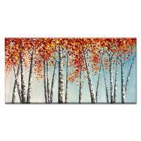 Abstract Autumn Landscape Red Tree Canvas Wall Art Painting Retro Fall Poster Home Decor Print Pictures Sala Cuadros Living Room